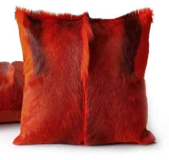 Springbok hide cushion - Red
