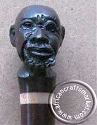 African tribal head walking stick - Male