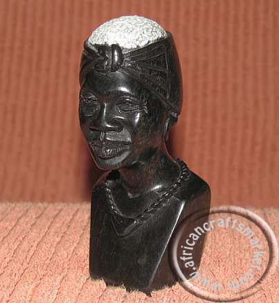 African stone female Shona bust head