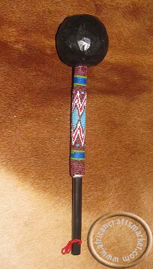 Small beaded Zulu knob-kerrie