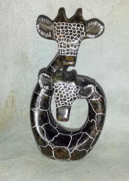 African soapstone giraffes African stone giraffe heads