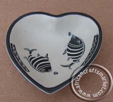 Soapstone heart  plate
