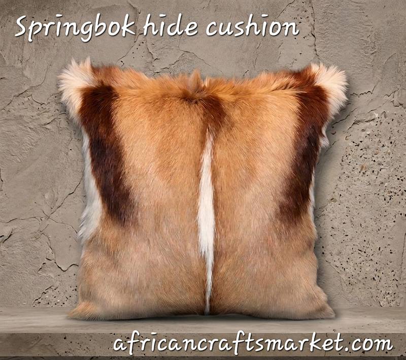 Springbok hide cushions African Springbok hide cushion