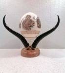 Springbok horn ostrich egg holder Springbok horn ostrich egg holder