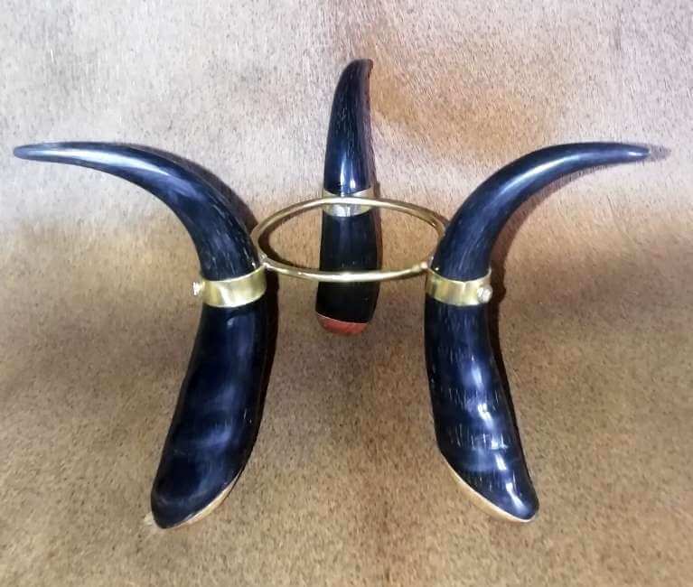 African Springbok horn ostrich egg holder