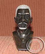 African hand carved stone tribal bust of old man