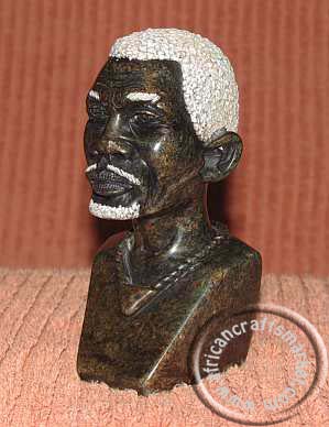African stone Shona male bust