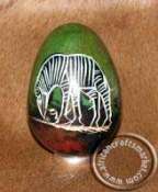 African Soapstone Egg Zebras African Soapstone Egg Zebras
