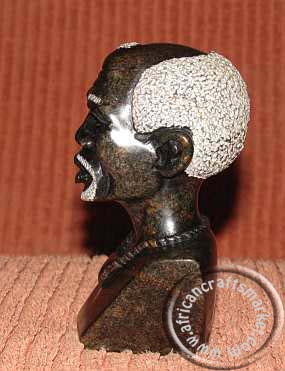African stone tribal Shona bust