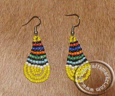 Zulu beaded earrings Zulu beaded earings - yellow