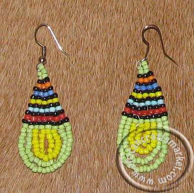 Zulu beaded earrings Zulu beaded earings - green