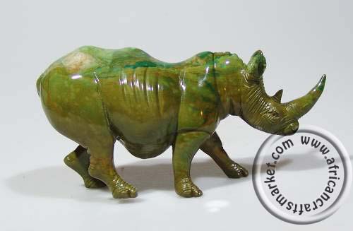 African verdite stone rhino