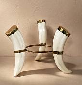 Warthog tusk ostrich egg holder