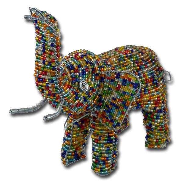 African wire beaded elephant