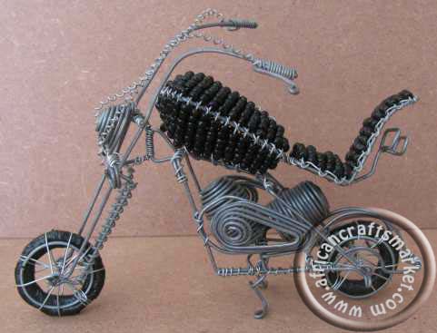 African wire Harley Davidson - Beaded