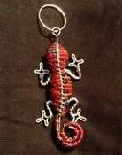 beaded wire gecko key ring African beaded wire gecko key ring