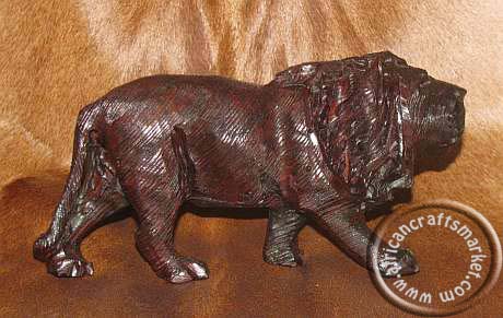 African wood carved lion