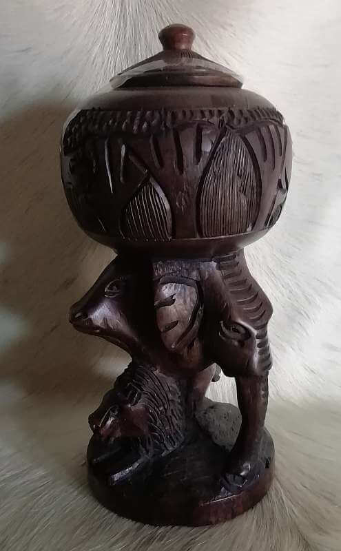 African Big 5 Wooden Storage Box