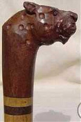 Cheetah cane African Hand carved wooden Cheetah cane
