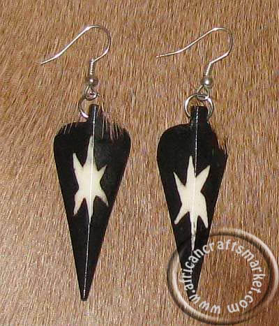 Zebra bone ear rings African Zebra bone ear rings