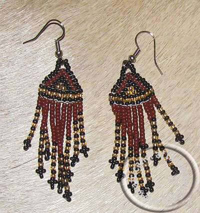 Zulu beaded earrings Zulu beaded earings - brown