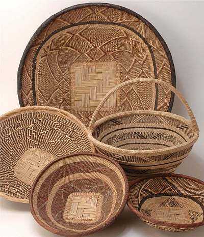 Zulu grass woven baskets