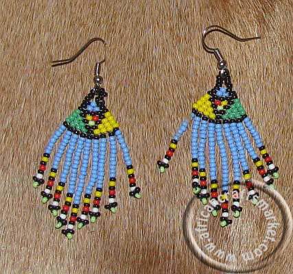African Zulu beaded earrings