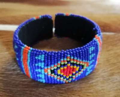 Zulu beaded bracelet African Zulu necklace - blue
