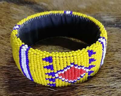 Zulu beaded bracelet African Zulu necklace - yellow