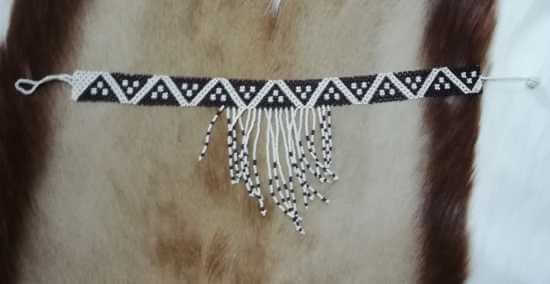Zulu necklace - brown African Zulu beaded necklace