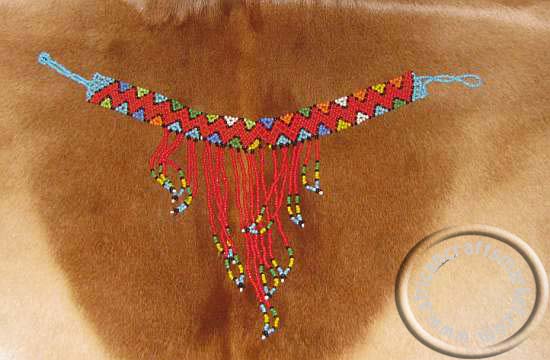 Zulu necklace - red African Zulu beaded necklace