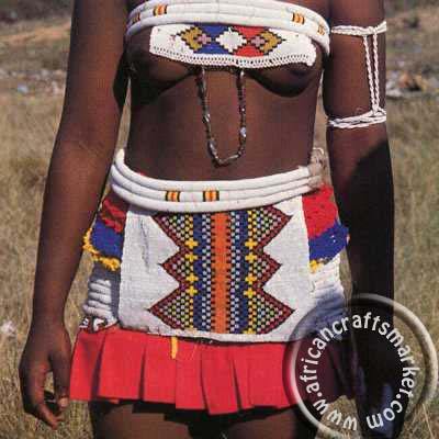 Zulu women wearing beaded belts