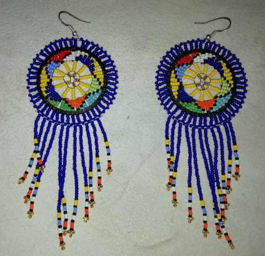 Zulu beaded earrings Zulu beaded earings - Blue