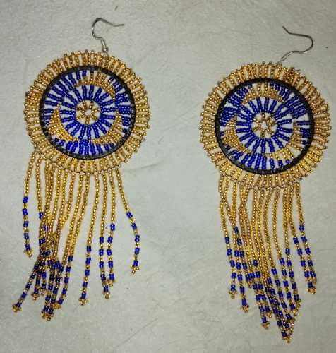 Zulu beaded earrings Zulu beaded earings - Gold