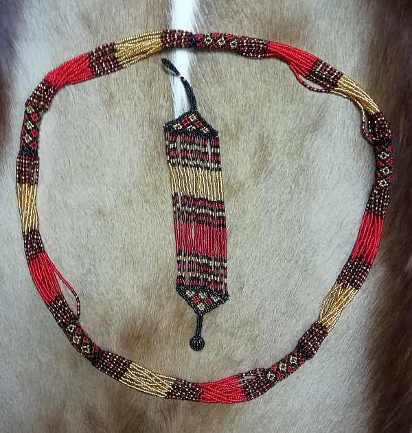 Zulu necklace set African Zulu beaded necklace set