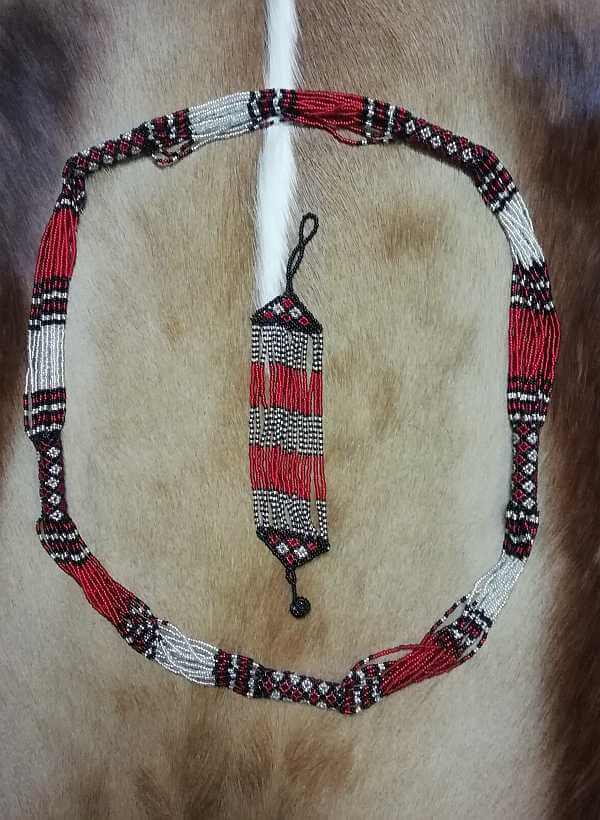 Zulu necklace set African Zulu beaded necklace set