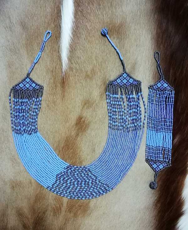Zulu necklace set African Zulu beaded necklace set