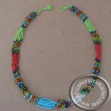African Zulu colourful beaded necklace