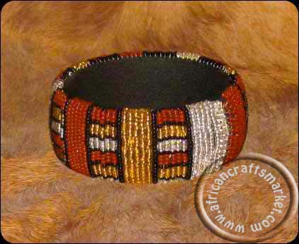 Zulu beaded bracelet African Zulu necklace - brown