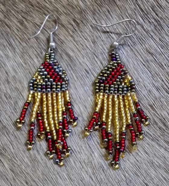 Zulu beaded earrings Zulu beaded earings - Gold