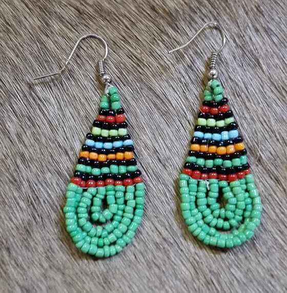 Zulu beaded earrings Zulu beaded earings - Green