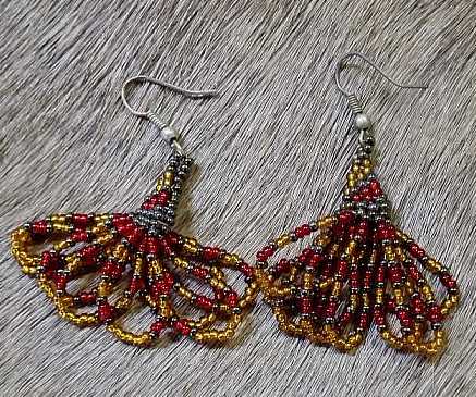 Zulu beaded earrings Zulu beaded earings - Maroon