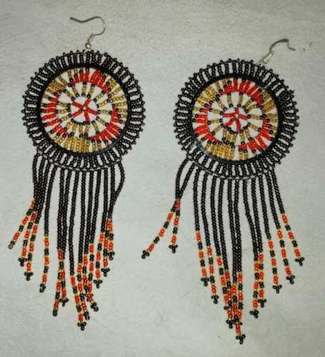 Zulu beaded earrings Zulu beaded earings - Black