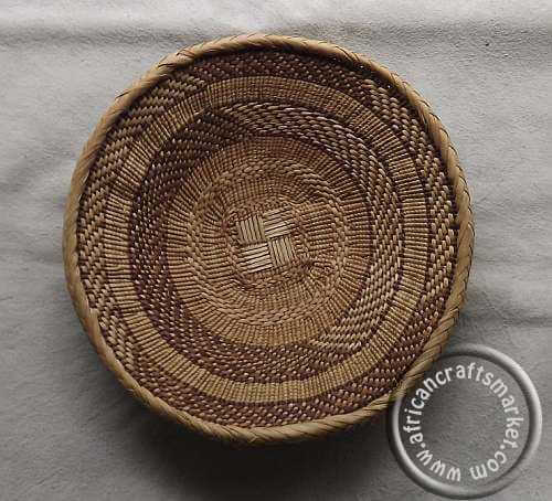African handcrafted woven basket plates
