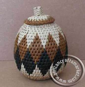 African grass woven pot