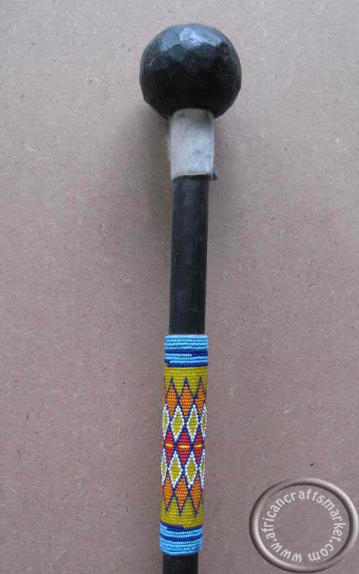 beaded Zulu club Beaded Zulu knob-kerrie