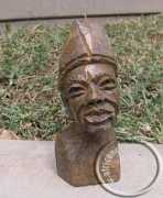African hand carved stone male bust