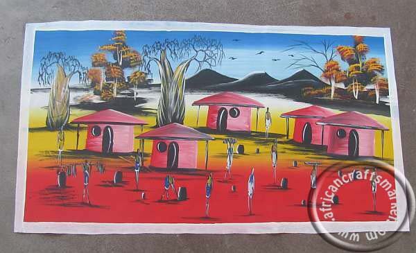 Zulu painting -village Zulu painting -village