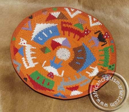 African colorful woven wire plate