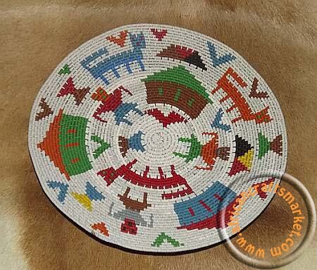 African colorful woven wire plate